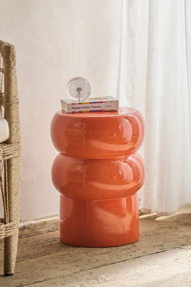 Orange ceramic deals stool