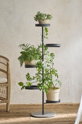 5-Tier Pedestal Iron Plant Stand