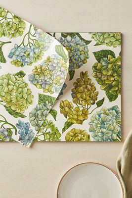 Hydrangea Paper Placemats, Set of 24