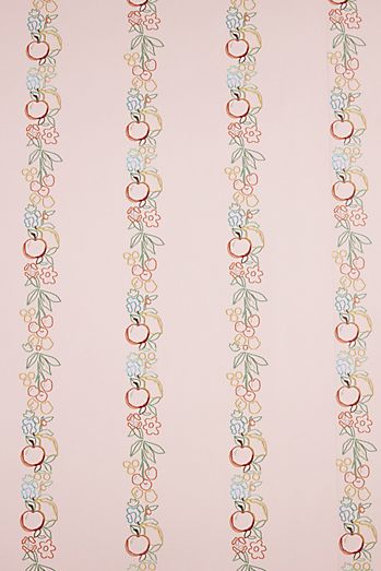 Lingua Franca Embroidered Fruit Vines Wallpaper