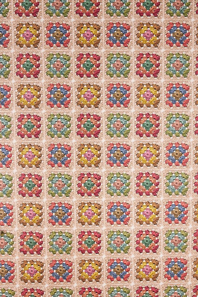 Lingua Franca Granny Squares Geometric Floral Crochet Wallpaper #1