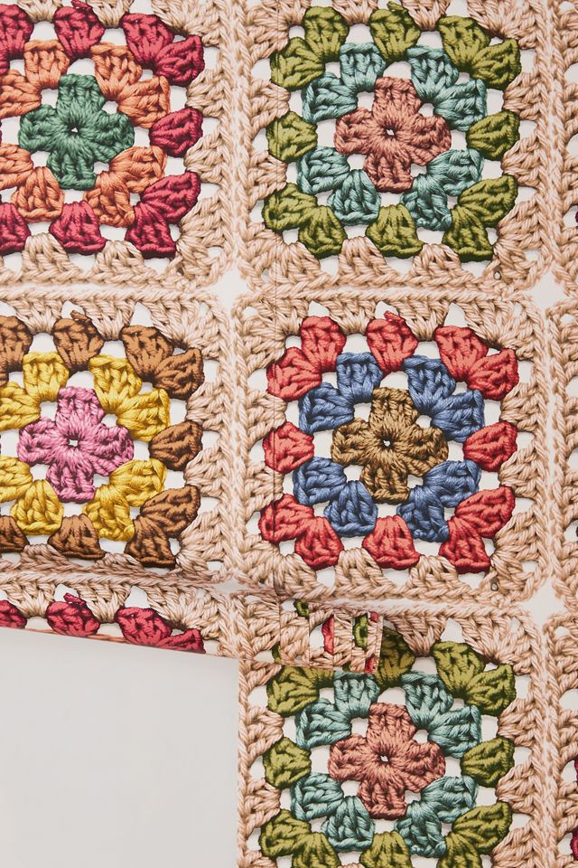 Lingua Franca Granny Squares Geometric Floral Crochet Wallpaper #2