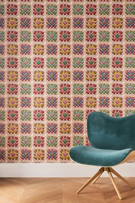 Lingua Franca Granny Squares Geometric Floral Crochet Wallpaper