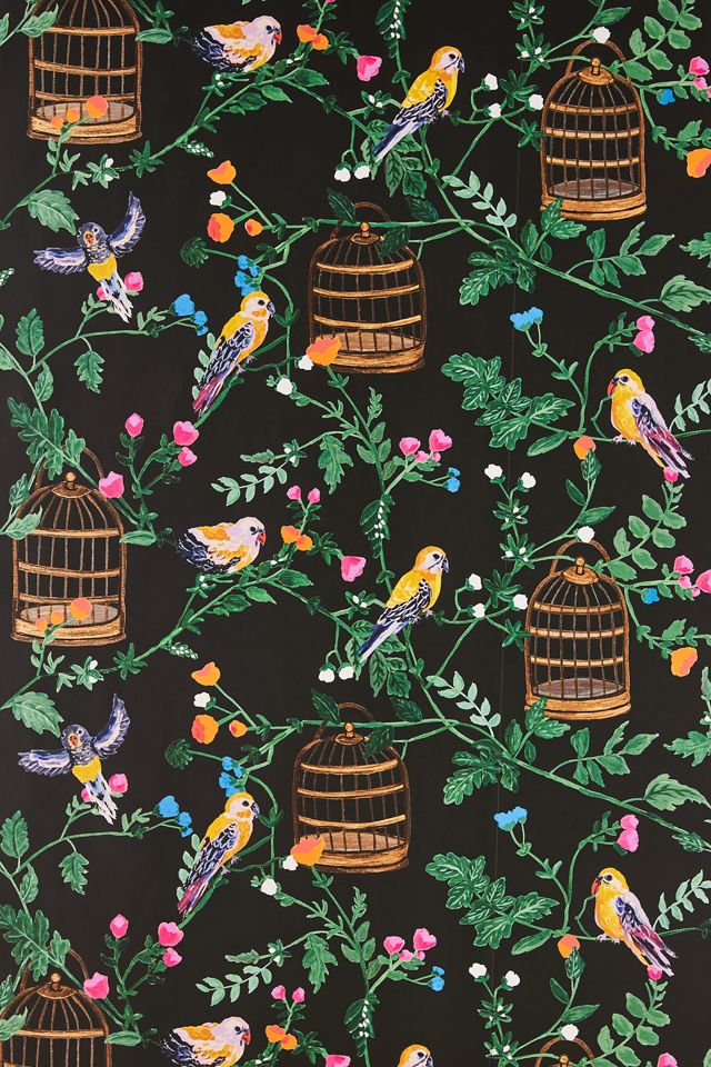 Carly Beck Ann's Garden Floral Bird Wallpaper #1