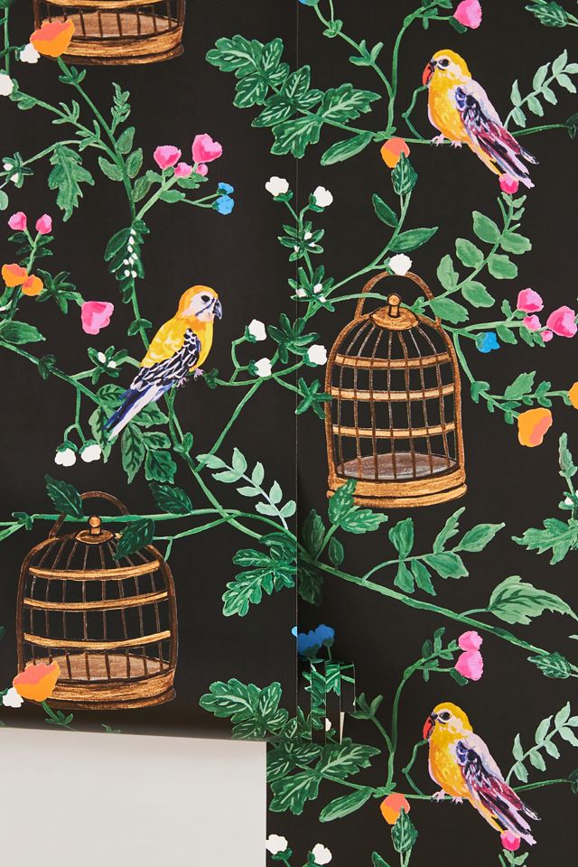 Carly Beck Ann's Garden Floral Bird Wallpaper #2