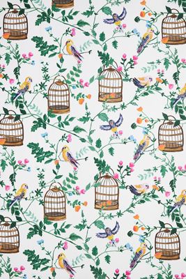 Carly Beck Ann's Garden Floral Bird Wallpaper