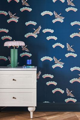 Carly Beck Cranes in Clouds Bird Wallpaper