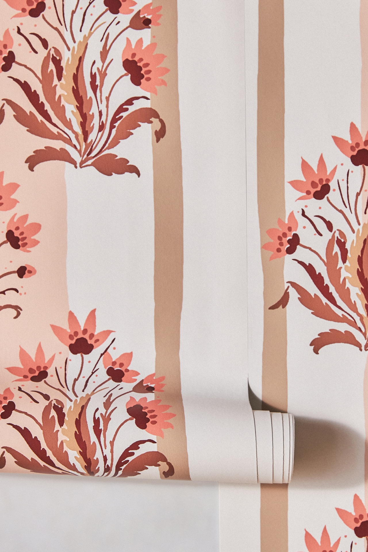House on the hill flower stripe 100 新品 Hillhouse_Floral_Multi_Linen_N