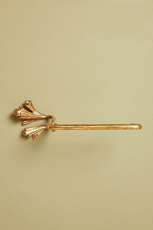 Anthropologie Claudia Brass Toilet Roll Holder In Brown