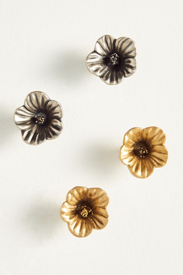 Hibiscus Knobs, Set of 2 #1