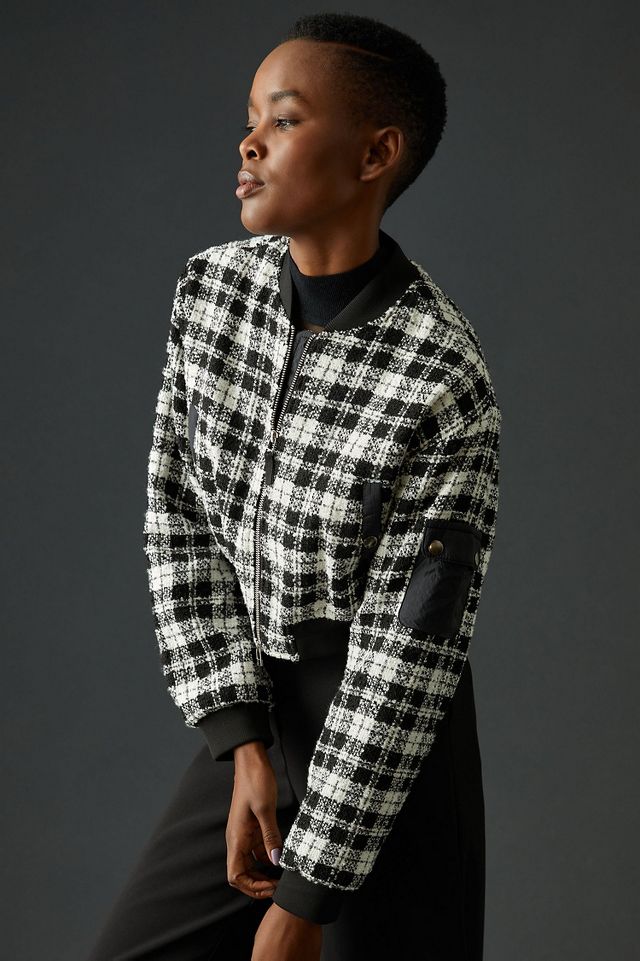 Plaid tweed outlet jacket