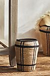 Woven Seagrass Storage Basket with Brown Stripe #3