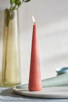 Terrain Cone Pillar Candle In Pink
