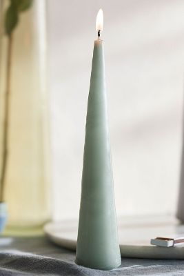 Terrain Cone Pillar Candle In Green