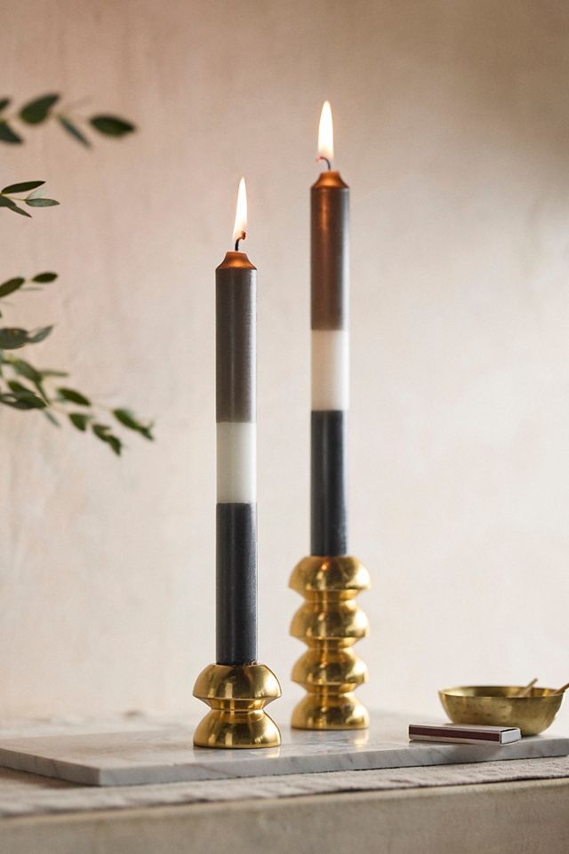 Anthropologie High Shine Spiral Taper Candles, Set of 2