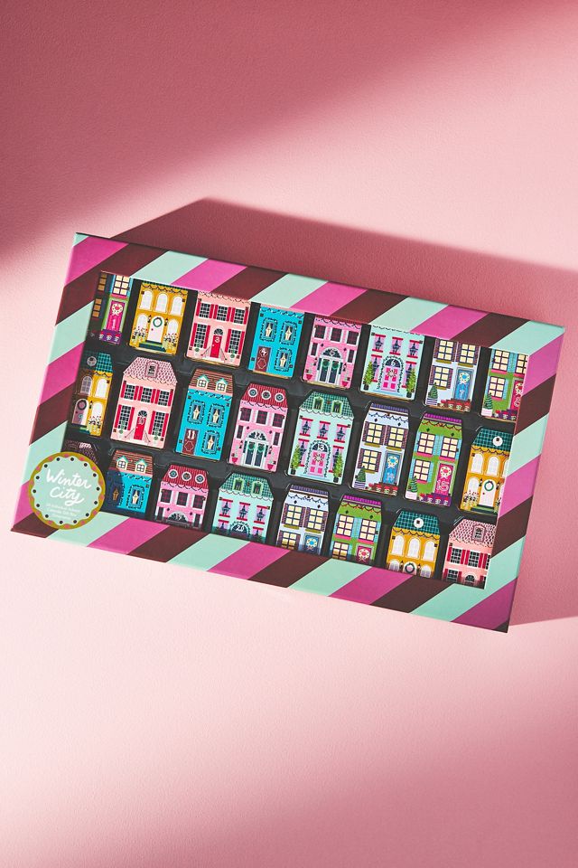 Winter City Advent Calendar Ornament Set #1
