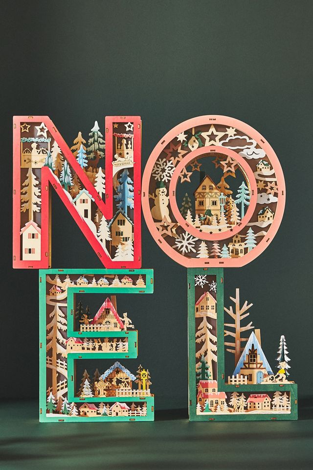 Noel Light-Up Wooden Christmas Model Diorama #1