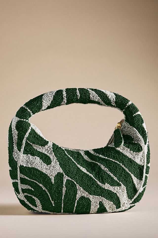 Beaded Palm Leaf Shoulder Bag #1