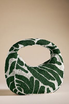 Beaded Palm Leaf Shoulder Bag