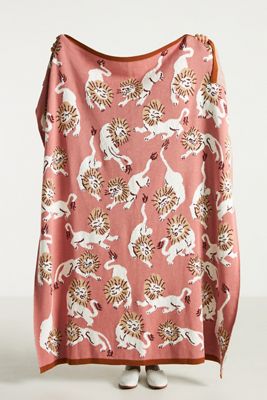 Sonnie Cotton Ladybug Knit Throw Blanket