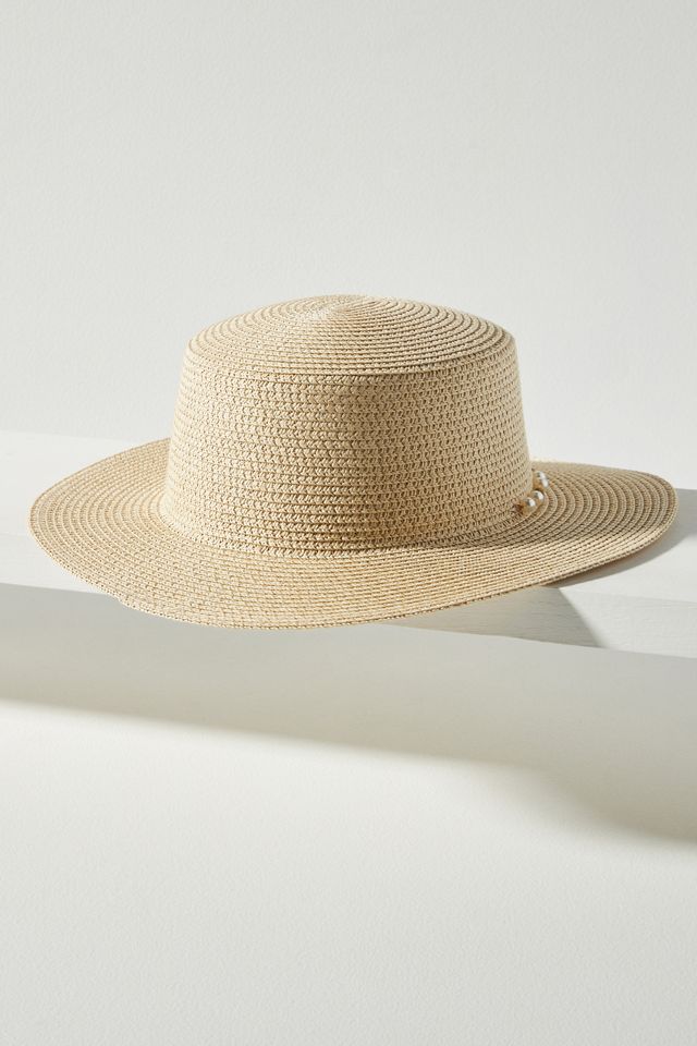 Beaded Chain Boater Hat #2