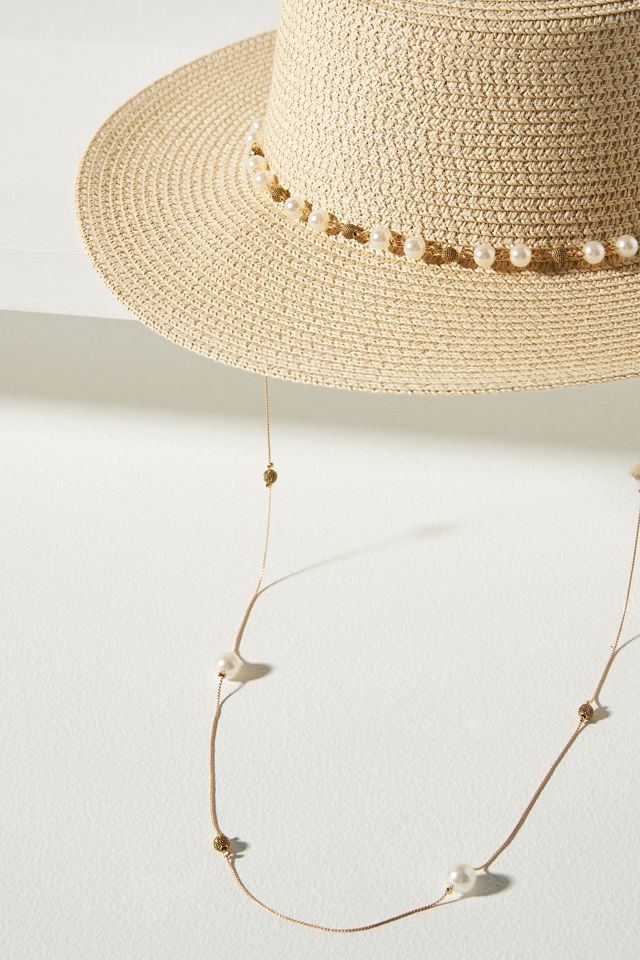 Beaded Chain Boater Hat #4