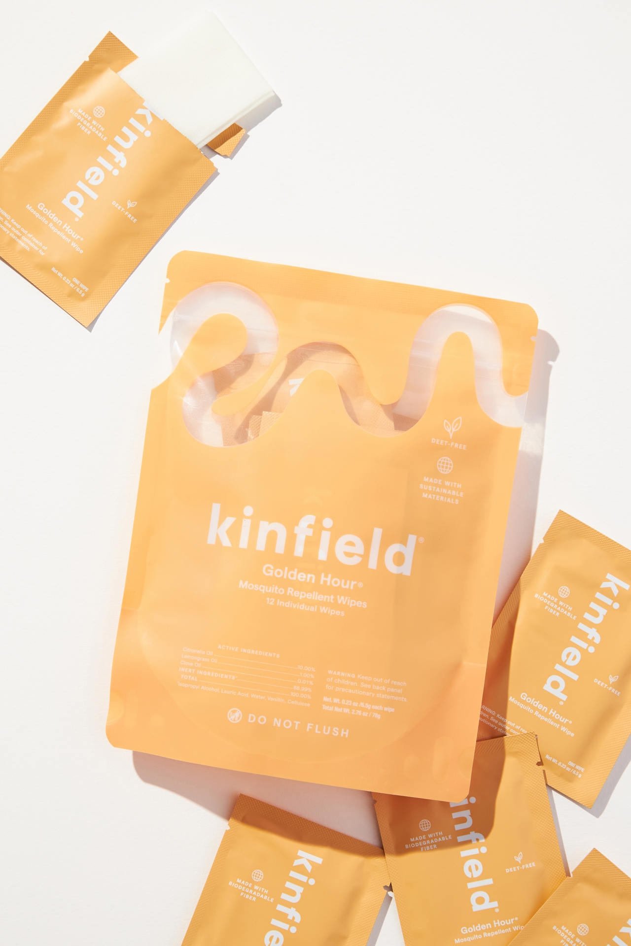 Kinfield Golden Hour Mosquito Repellent Wipes