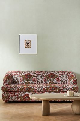 Anthropologie Athena Woven Floral Sofa Bed In Purple