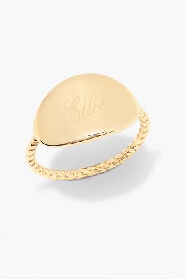 Shop Brook & York Custom Name Braided Signet Ring In Gold