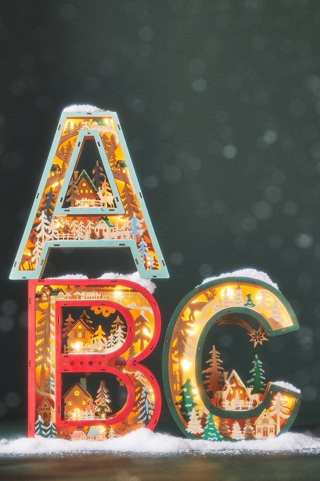 Anthropologie lite up hotsell letters Christmas scene