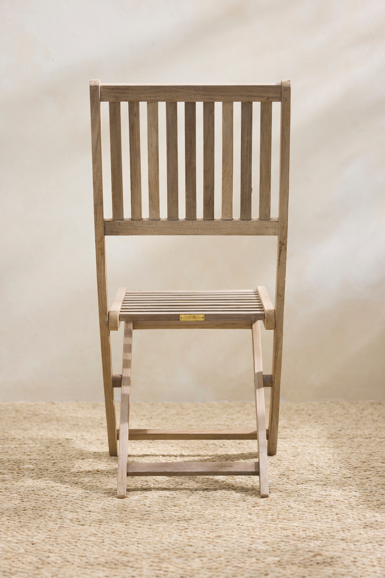 Folding Teak Side Chairs, Set of 2