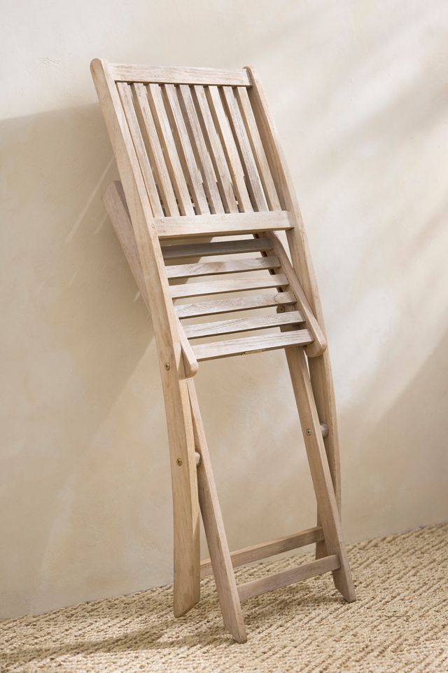 Folding Teak Side Chairs, Set of 2 #7