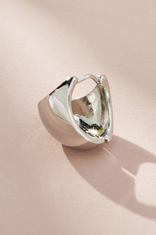 Metal Basket Huggie Earrings #1