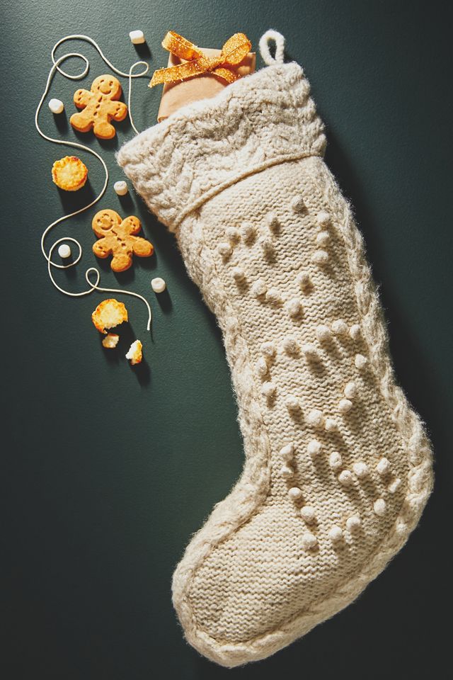 Knitted Hearts Christmas Stocking
