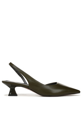 Sarto Devin Slingback Kitten-heel Pumps In Green