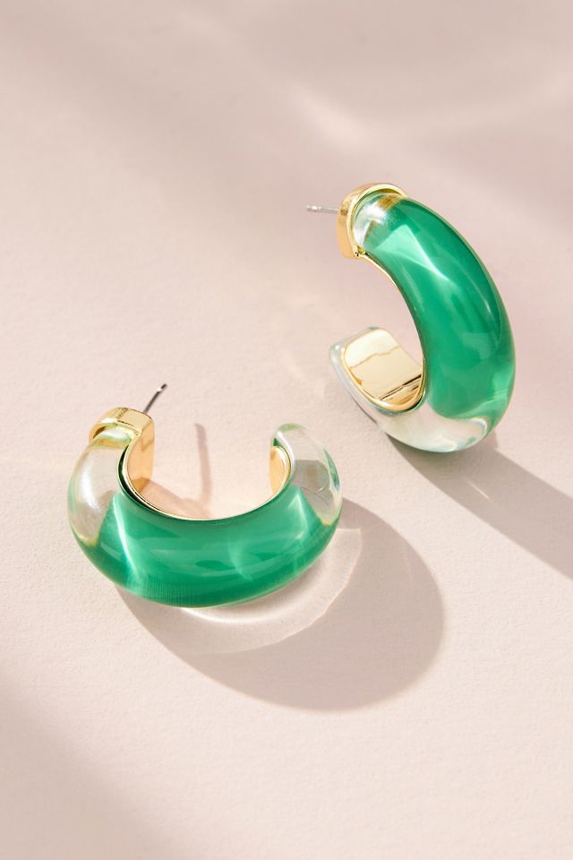 Chunky Resin Hoop Earrings