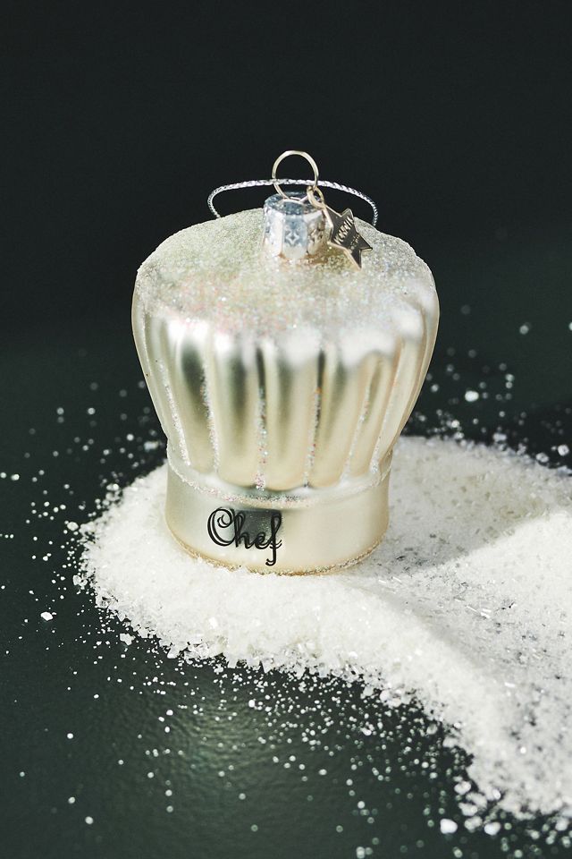 Chef Hat Glass Christmas Tree Decoration