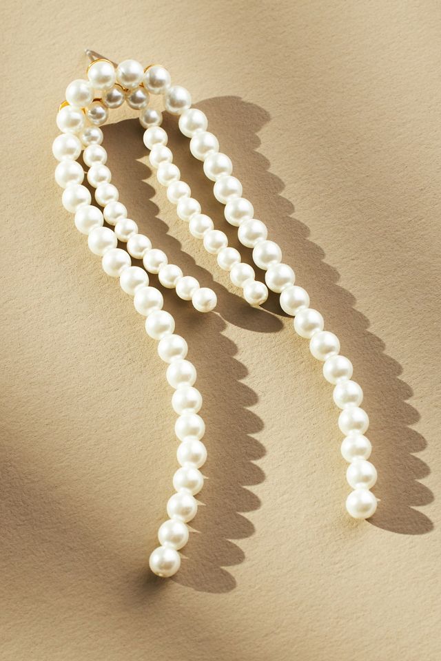 Layered Pearl Strand Earrings #1