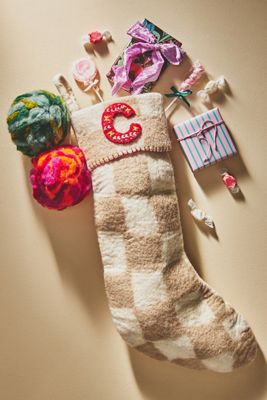 Monogram Felted Stocking