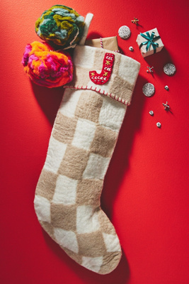 Monogram Felted Stocking