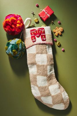Monogram Felted Stocking