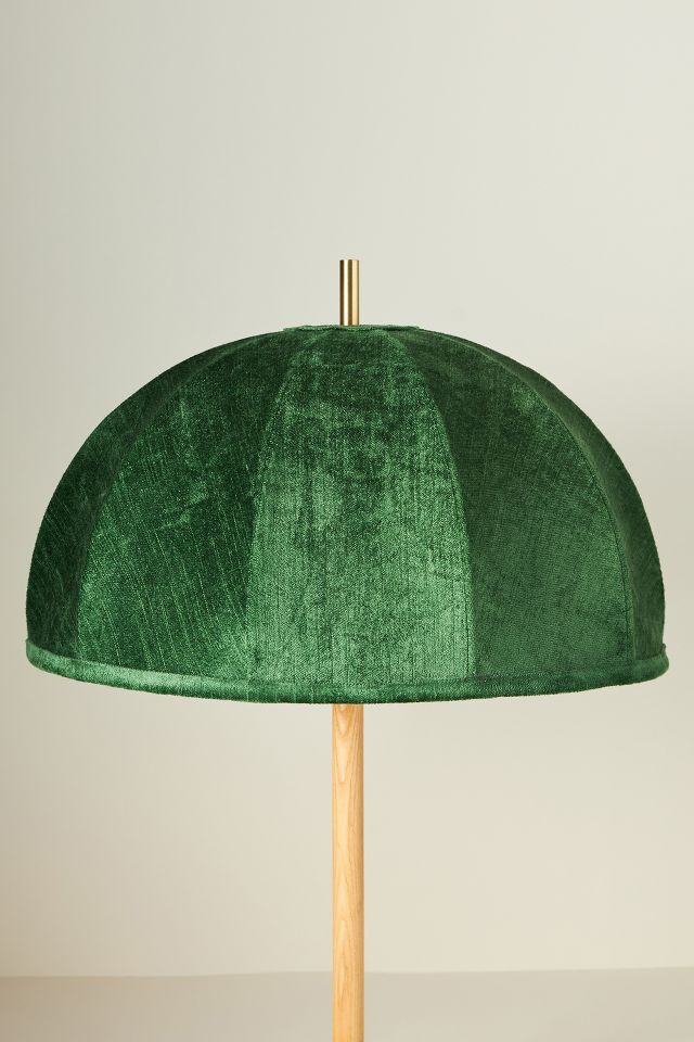 Botanical Table Lamp Brass with 25cm Velvet Green Shade - Simplo
