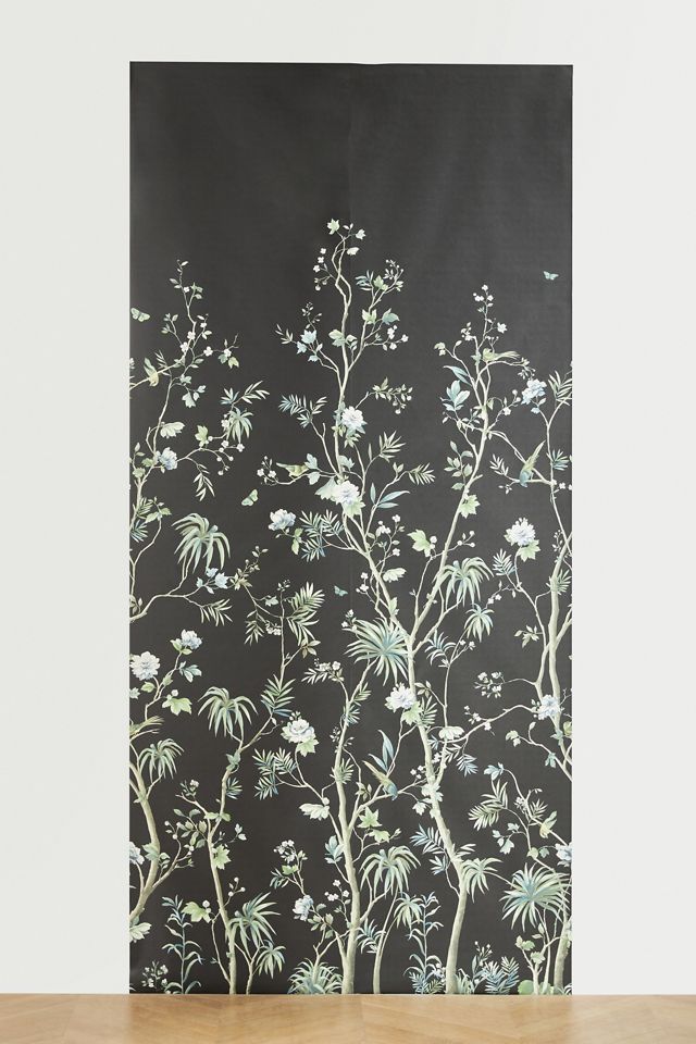 Black Tropical Chinoiserie Wall Mural