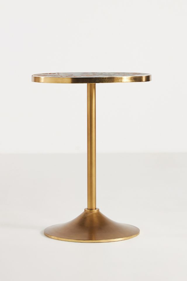 Brass round deals side table