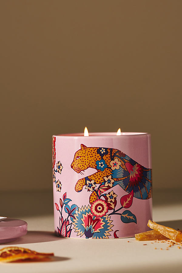 Maeve by Anthropologie Floral Peony Blush Ceramic Candle