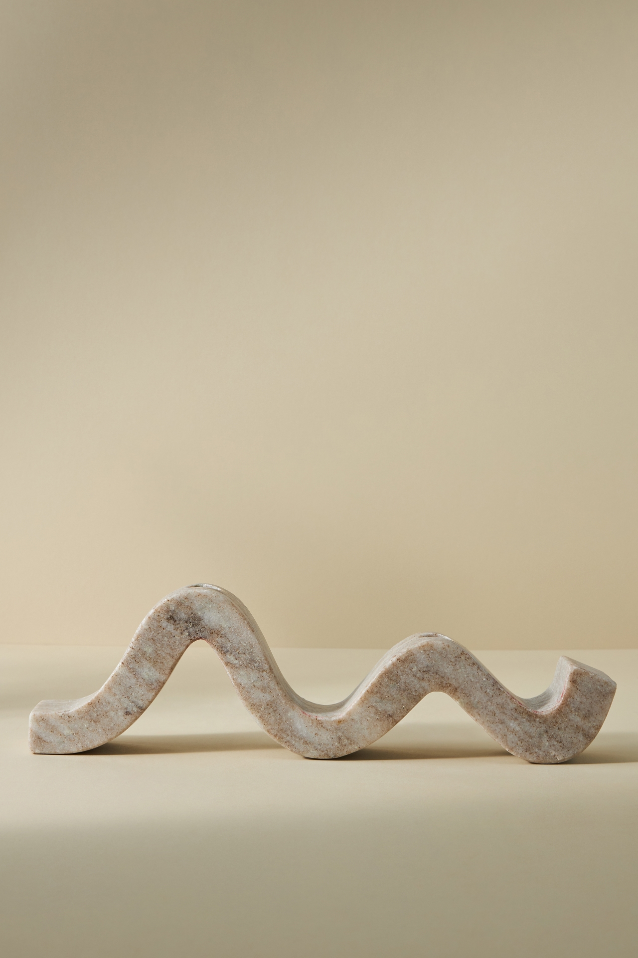 Curved Marble Taper Candle Holder