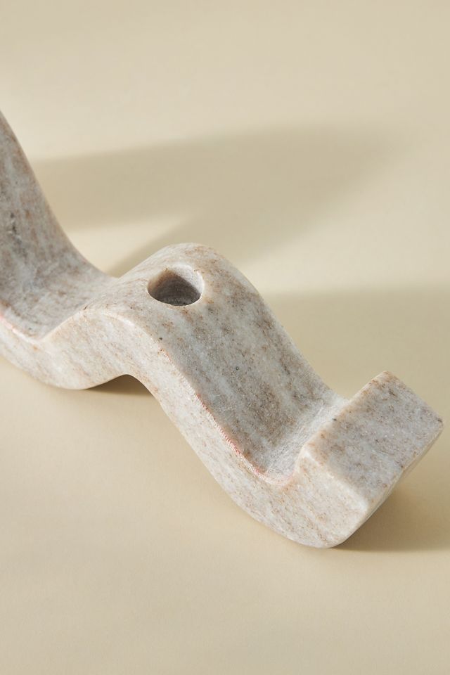 Curved Marble Taper Candle Holder #2