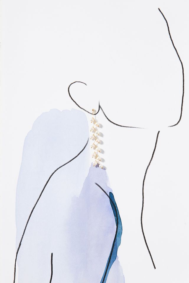 Zig Zag Pearl Drop Earrings #2