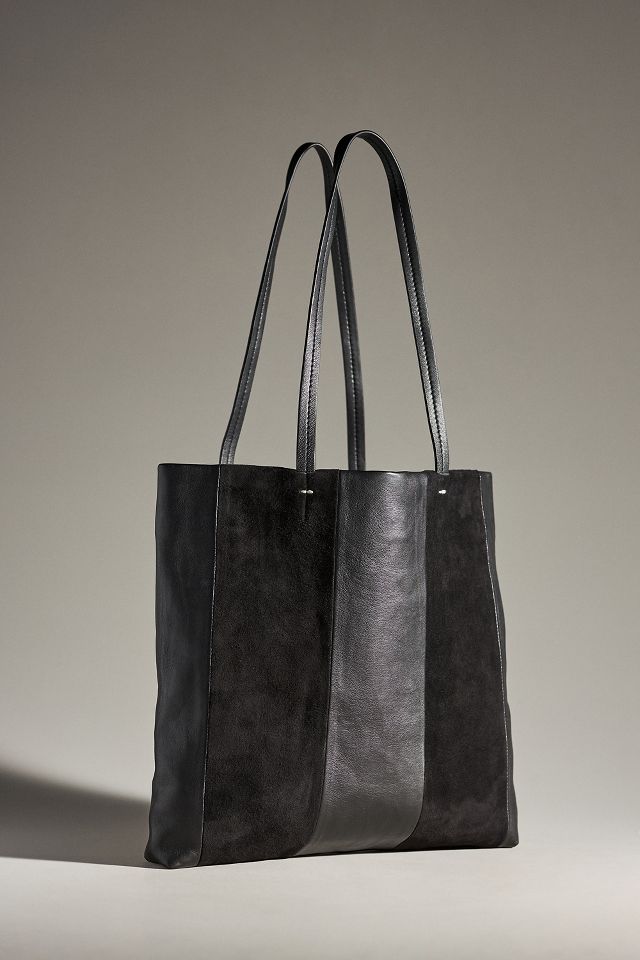 Dark Grey Suede Tote Bag