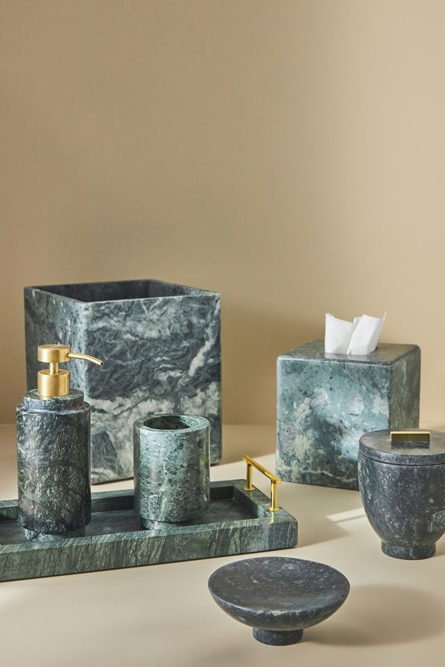 Esmeralda Marble Trash Can #2